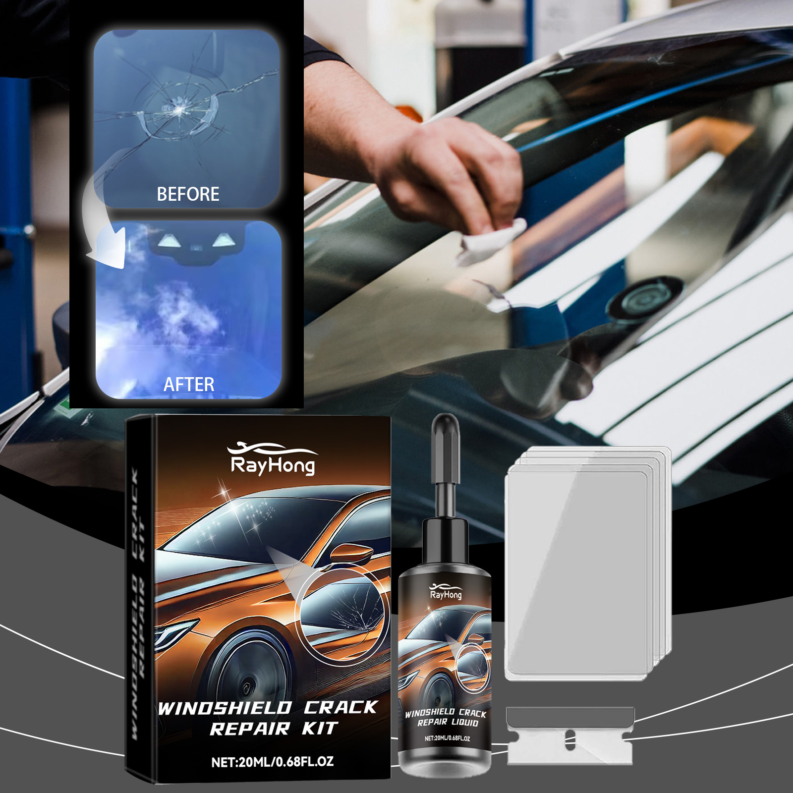 Car Windshield Crack Repair Re - Liquid Uv Glue Kit recension och pris