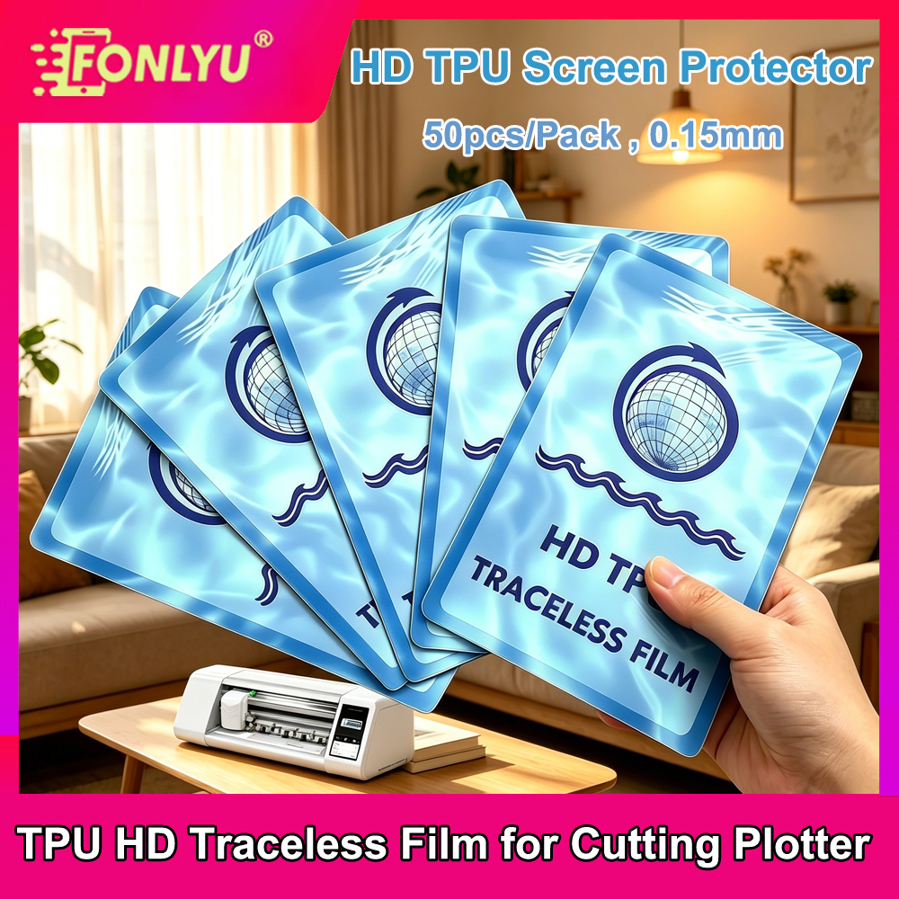 FONLYU 50pc HD Traceless TPU H - Screen Protector Cutter recension och pris