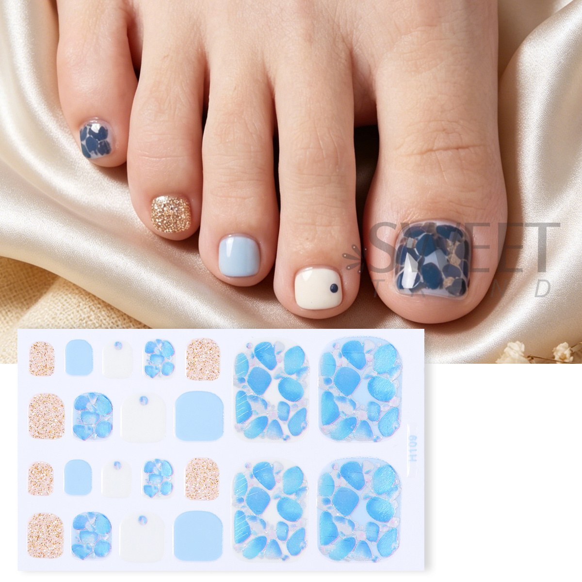 5pcs Elegant Rhinestone Design - Full Cover Adhesive recension och pris