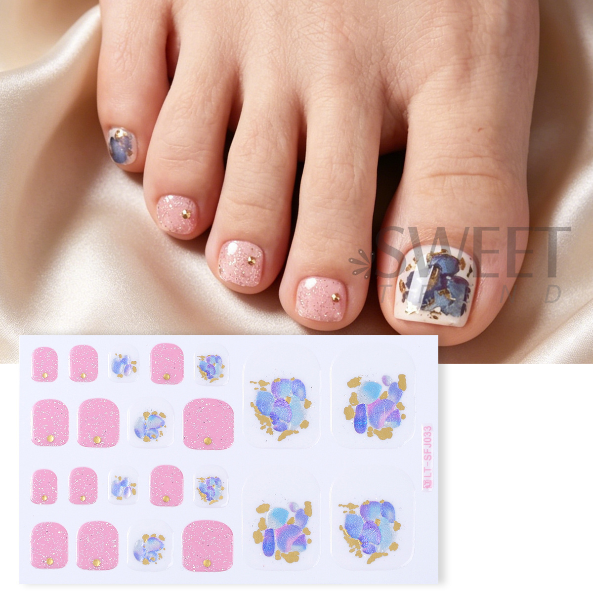 5pcs Elegant Rhinestone Design - Full Cover Adhesive recension och pris